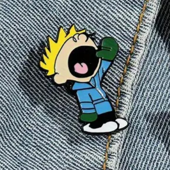 Calvin Collectible Enamel Pin NEW! Calvin & Hobbes Cartoon Bill Watterson 834 - Picture 4 of 4